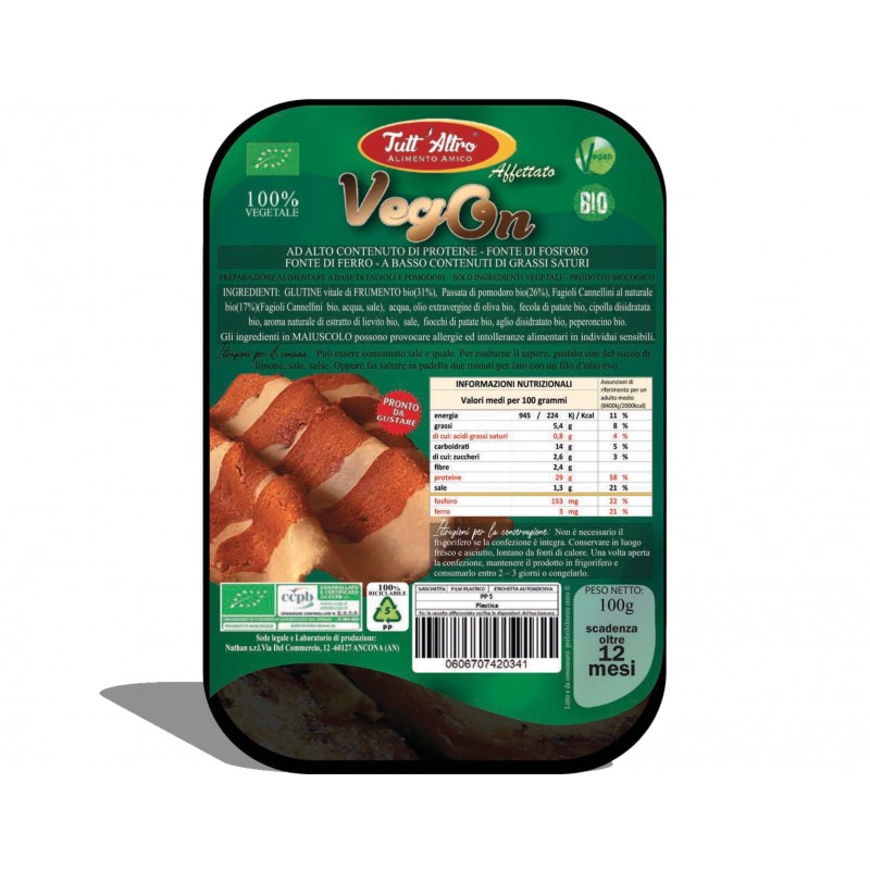 Affettato VegOn-tipo bacon 100g