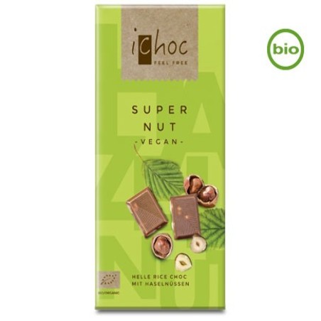 Tavoletta di cioccolato con nocciole Bio iChoc Super Nut