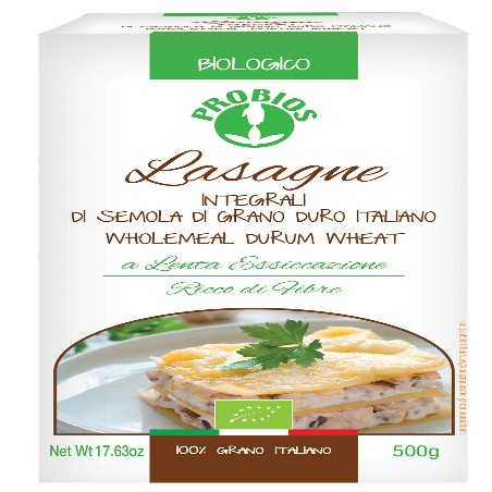 Pasta per lasagne  integrale di semola di grano duro bio