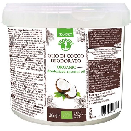 Olio di cocco deodorato Bio 900g