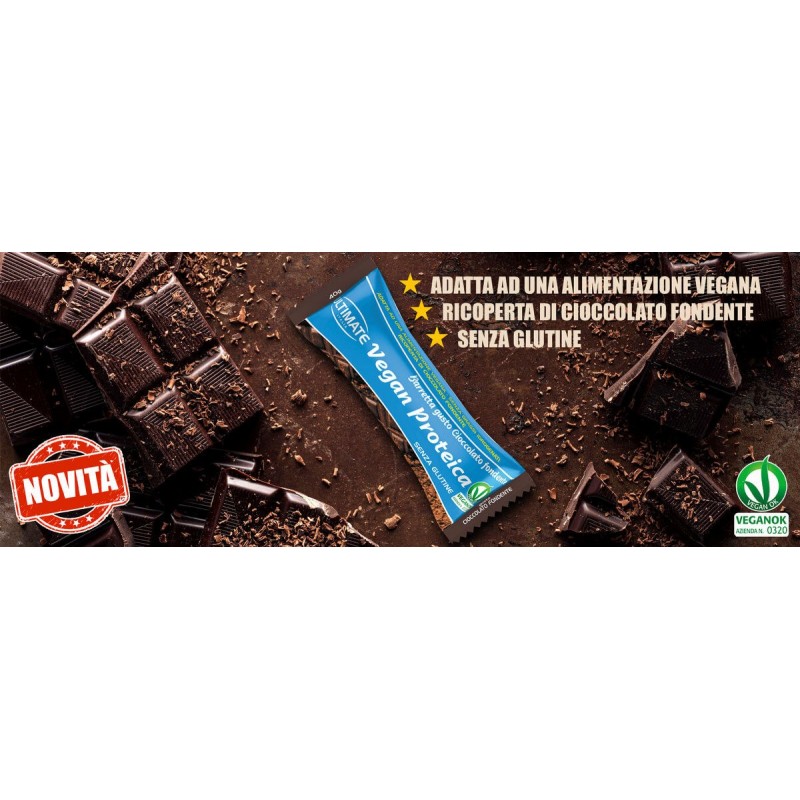 Barretta Vegan Proteica Cioccolato Fondente  - 40gr