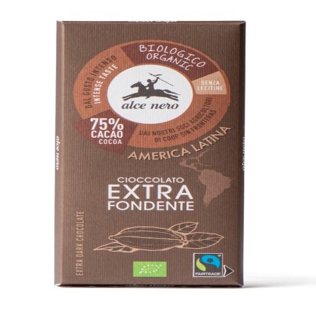 Tavoletta di cioccolato extra fondente 75% Bio