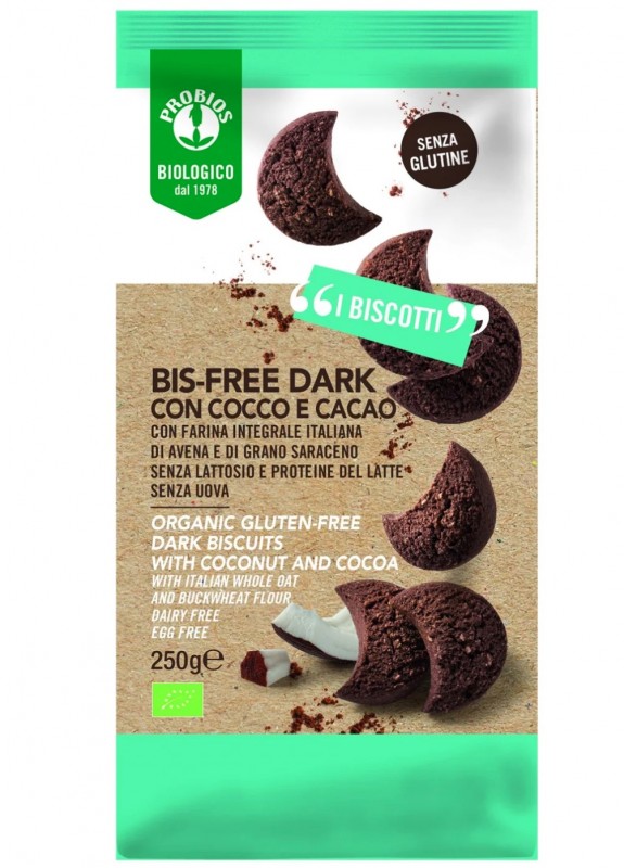 Biscotti Bisfree dark cocco e cacao