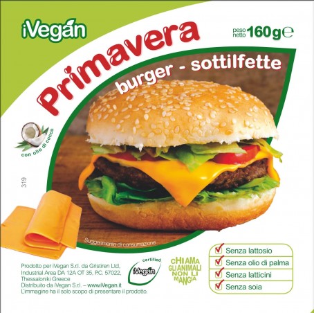 Primavera Sottilfette BURGER 160g - Alternativa al formaggio iVegan